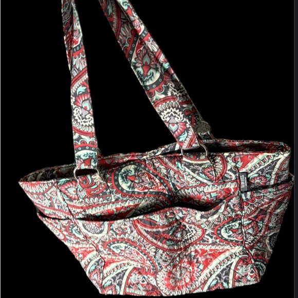 NWOT red patterned large purse/tote and wallet/mini purse crossover combo! - Picture 1 of 14